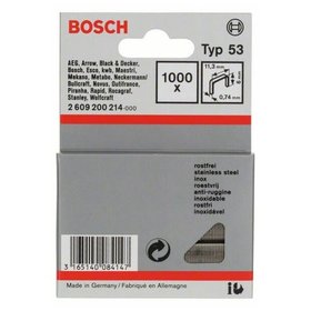 Bosch - Feindrahtklammer Typ 53 rostfrei 11,4x0,74x6mm 1.000er-Pack (2609200214)