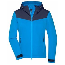 James & Nicholson - Damen Allwetter Softshell-Jacke JN1179, blau/navy-blau/hellblau, Größe XL