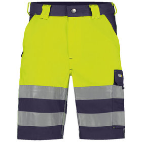 Dassy® - Venna Warnschutz-Shorts, dunkelblau/neongelb, Schrittlänge Standard, Größe 44