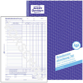 AVERY™ Zweckform - 741 Reisekostenabrechnung, für monatliche Abrechnung, A4, mit Blaupapier, 50 Blatt