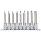 KSTOOLS® - 1/2" Bit-Stecknuss-Satz, lang, 9-teilig, TB20-TB60 mit Stirnlochbohrung