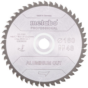 metabo® - Sägeblatt "aluminium cut - professional", 160x1,6/1,2x20 Z48 FZ/TZ 5°neg (628288000)