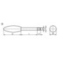 KIPP - GRIFFSTANGE M08, L=100, D=10, FORM:B OVALKNOPF, EDELSTAHL BLANK, KOMP:DUROPLAST SCHWARZ HOCHGLANZPOLIERT