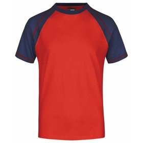 James & Nicholson - Herren Raglan T-Shirt JN010, rot/navy-blau, Größe XL