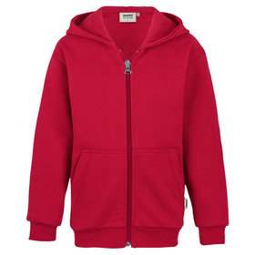 HAKRO - Kinder Kapuzen-Sweatjacke Premium 620, rot, Größe 152