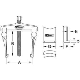 KSTOOLS® - Schnellspann-Universal-Abzieher 2-armig schlank, 50-160mm