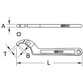 KSTOOLS® - Gelenk-Hakenschlüssel mit Nase, 155-230mm