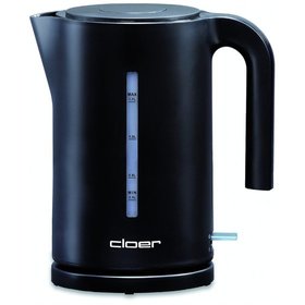 Cloer - Wasserkocher 1,7l Kunststoff 2200W schwarz Anzeige außen, mit Sieb