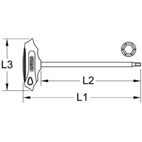 KSTOOLS® - BERYLLIUMplus Innensechskant-Winkelstiftschlüssel, T-Griff 4mm ,mit Kugelkopf