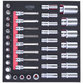 KSTOOLS® - SCS CHROMEplus 1/2" Steckschlüssel-Satz, 40-teilig in 2/3 Systemeinlage