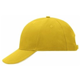 James & Nicholson - 6 Panel Sandwich Cap MB024, sonnen-gelb/weiß, Einheitsgröße