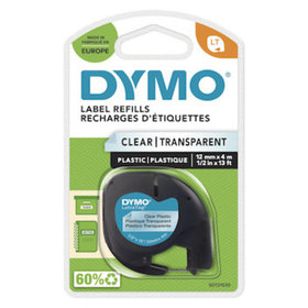 DYMO® - Schriftband LetraTag, 12mm x 4m, transparent, Schriftfarbe: schwarz, S0721530
