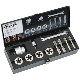 VÖLKEL - HexTap Set + Sechskantmuttern DIN 382 für Radbolzen und Radmuttern, HSS-G, G 1/8" - 1"