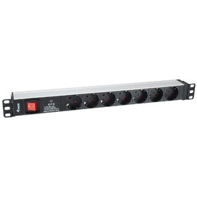 equip - Steckdosenleiste 19" 7-fach 230V LED Überspannungsschutz schaltbar, 482,6mm