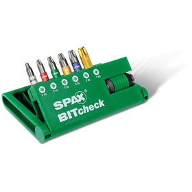 SPAX® - BITcheck T-STAR plus 6 Bits + Rapidaptor BIT-Halter