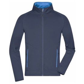 James & Nicholson - Herren Stretch-Fleece Jacke JN764, navy-blau/carbon, Größe L