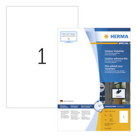 HERMA - Etikett, 210x297mm, weiß, A4, Pck=40 Stück, 9543, Outdoor, Laser+Copy