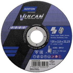 NORTON clipper® - Trennscheibe Vulcan Stahl/Inox gerade 125 x 2,0mm