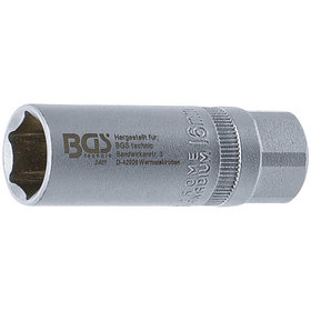 BGS - Zündkerzen-Einsatz Sechskant Antrieb Innenvierkant 12,5mm (1/2") SW 16mm