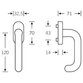 FSB - DK-Fenstergriff 34 1146, mit ovaler Rosette,VK7x24-38, DL-R, silber, F1 eloxiert