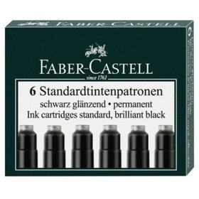 Faber-Castell - Tintenpatronen 185507 Standard schwarz 6 Stück/Pack