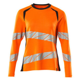 MASCOT® - T-Shirt, Langarm ACCELERATE SAFE, hi-vis Orange/Schwarzblau, Größe XL-ONE