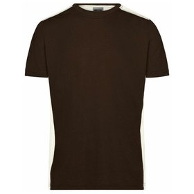 James & Nicholson - Herren Workwear T-Shirt Kontrast JN860, braun/stein-grau, Größe 3XL