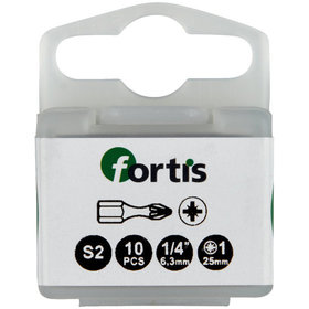 FORTIS - Bit 1/4" DIN 3126 C6,3 PZ1 x 25mm Torsion 10 Stück