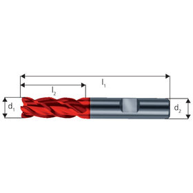 GÜHRING® - Ratiofräser lang DIN 6527 VHM FIRE Z4 Schaft HB 6mm