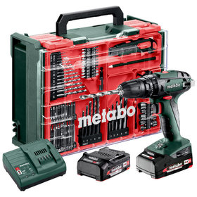 metabo® - Akku-Schlagbohrschrauber SB 18 Set (602245710) mit 78-teiliger Mobiler Werkstatt, Kunststoffkoffer, 18V 2x2Ah Li-Power + SC 30