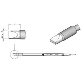 JBC - Lötspitze Serie C245 Meißelform, C245808/4,8 x 1,5mm, gerade, 20mm länger