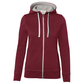 HAKRO - Damen Kapuzenjacke Bonded 255, weinrot/silber, Größe S