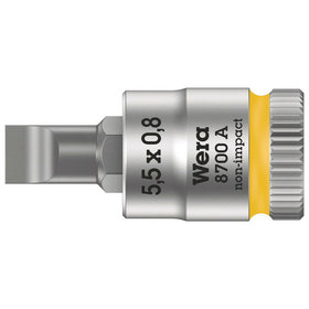 Wera® - Schraubendrehereinsatz Schlitz 8700 A FL mit Rändelung 6,3mm / 1/4" 0,8x5,5x28mm