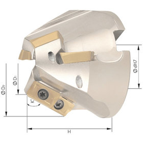 Pramet - Fasenfräser 15° mit Innenkühlung ø35mm