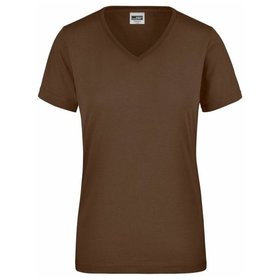 James & Nicholson - Damen Work T-Shirt JN837, braun, Größe L