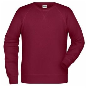 James & Nicholson - Herren Raglan Sweatshirt 8022, wein-rot, Größe M