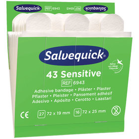 CEDERROTH - Salvequick Nachfüllpack 6x 43 Pflaster, Sensitive für Wundabdeckung