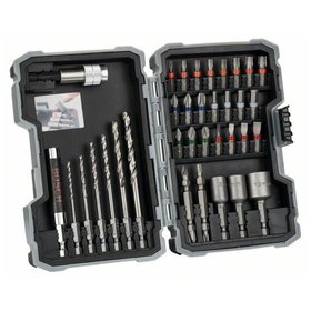 Bosch - 35-teiliges Set mit Bohrern+Schrauberbits, HSS-G, Extra Hard, PH, PZ, SL, H, T (2607017328)