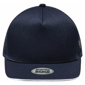 James & Nicholson - 5 Panel Sandwich Flat Cap MB6636, navy-blau/weiß, Einheitsgröße