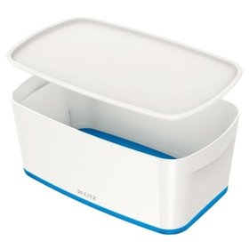 LEITZ® - Aufbewahrungsbox MyBox 52291036 klein 5l Deckel weiß/blau