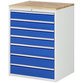 RAU. - Schrank für 7000, 770 x 650 x 1035mm, 7 Schubladen, Bucheplatte