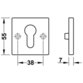 FSB - Schlüsselrosettenpaar ASL® 12 1704,eckig,PZ, 7mm,ER