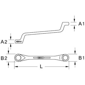KSTOOLS® - EDELSTAHL Doppel-Ringschlüssel, gekröpft, 14x17mm