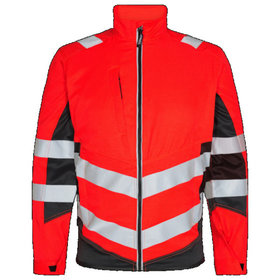 Engel - Safety Light Arbeitsjacke 1545-319, Warnrot/Schwarz, Größe 6XL