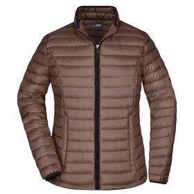 James & Nicholson - Damen Winter Steppdaunenjacke JN1081, coffee/schwarz, Größe S