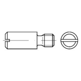 Zapfenstift mit Gewinde und Schlitz DIN 927 Stahl 14 H blank M3 x 3mm