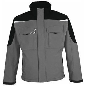 PKA - BESTWORK Softshell-Jacke grau/schwarz, Größe 3XL