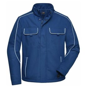 James & Nicholson - Workwear SoftshellJacke JN884, dunkel-königs-blau, Größe S