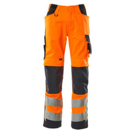 MASCOT® - Hose mit Knietaschen SAFE SUPREME, hi-vis Orange/Schwarzblau, Größe 82C45