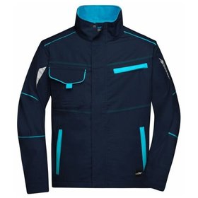 James & Nicholson - Workwear Jacke JN849, navy-blau/türkis, Größe XXL